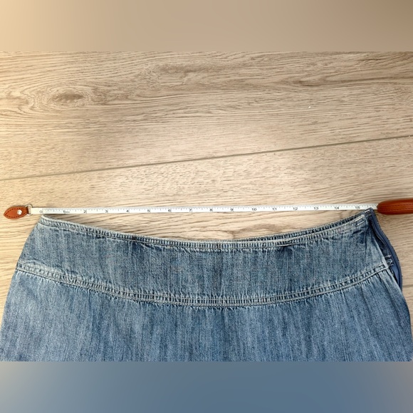 Live a Little Denim Boho Ruffle Maxi Skirt S.10 Y2K A line Western Cowgirl - Picture 8 of 9